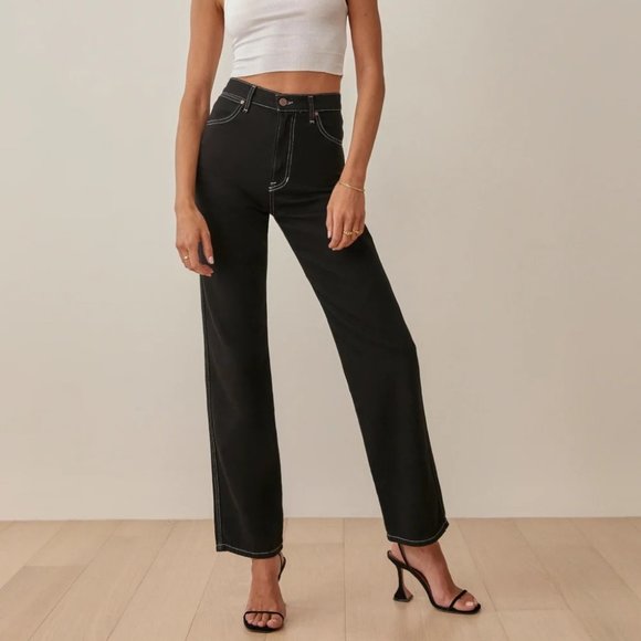 Reformation Cowboy High Rise Straight Jeans - Picture 1 of 10